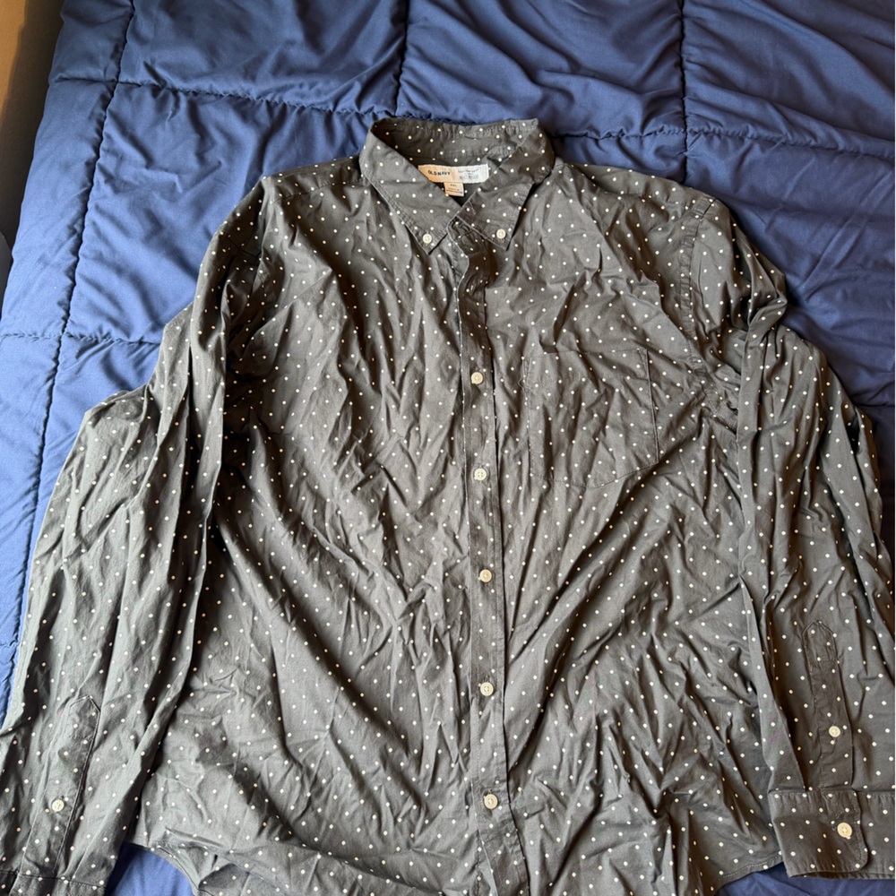 Old Navy Built-In Flex Polka Dot Button Down Shirt XXL NWT